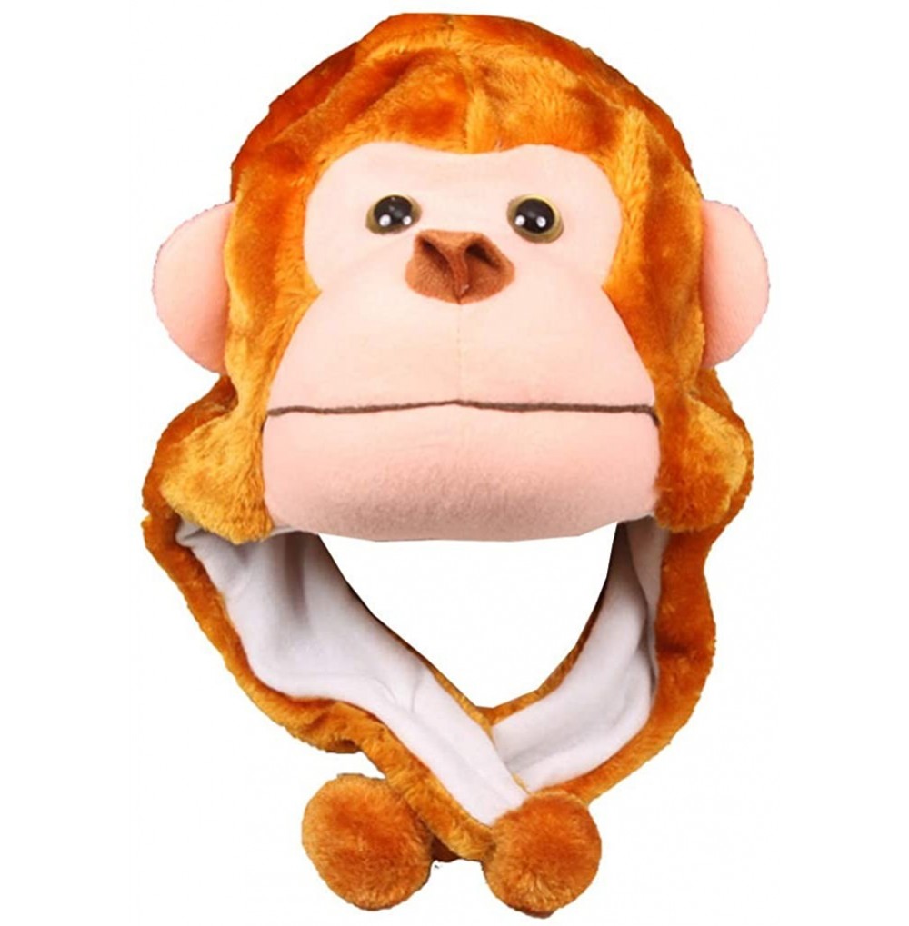 Skullies & Beanies Plush Soft Animal Beanie Hat Halloween Cute Soft Warm Toddler to Teen - Monkey - CX12NZX2GC8