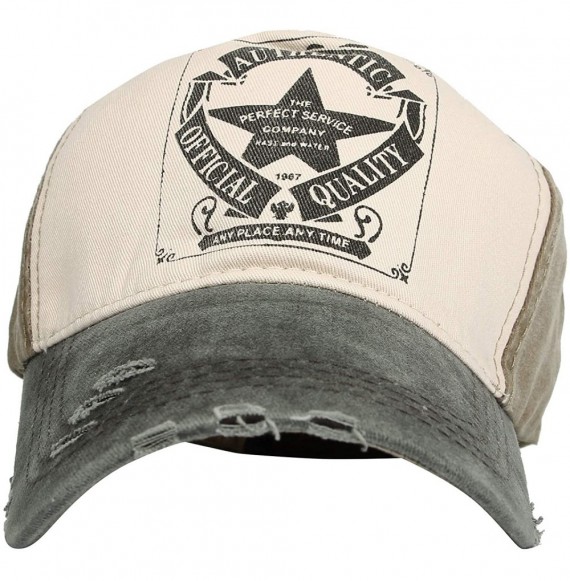 Baseball Caps Distressed Vintage Baseball Cap 100% Cotton Trucker Dad Hat KZ10033 - Grey - CC18OREWLC9