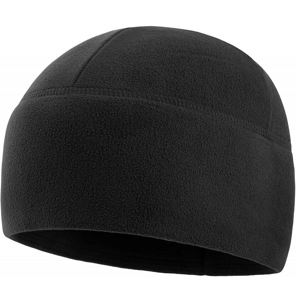 Skullies & Beanies Tactical Beanie Fleece Watch Cap Military Army Winter Hat Warm Elite - Black - CZ18HMM85RW