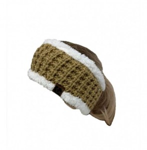 Skullies & Beanies Winter Beanie Headwrap Hat Cap Fashion Stretch Knit Fuzzy Polar Fleece Lined Ear Warmer Headband - Beige -...