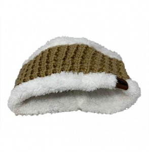 Skullies & Beanies Winter Beanie Headwrap Hat Cap Fashion Stretch Knit Fuzzy Polar Fleece Lined Ear Warmer Headband - Beige -...