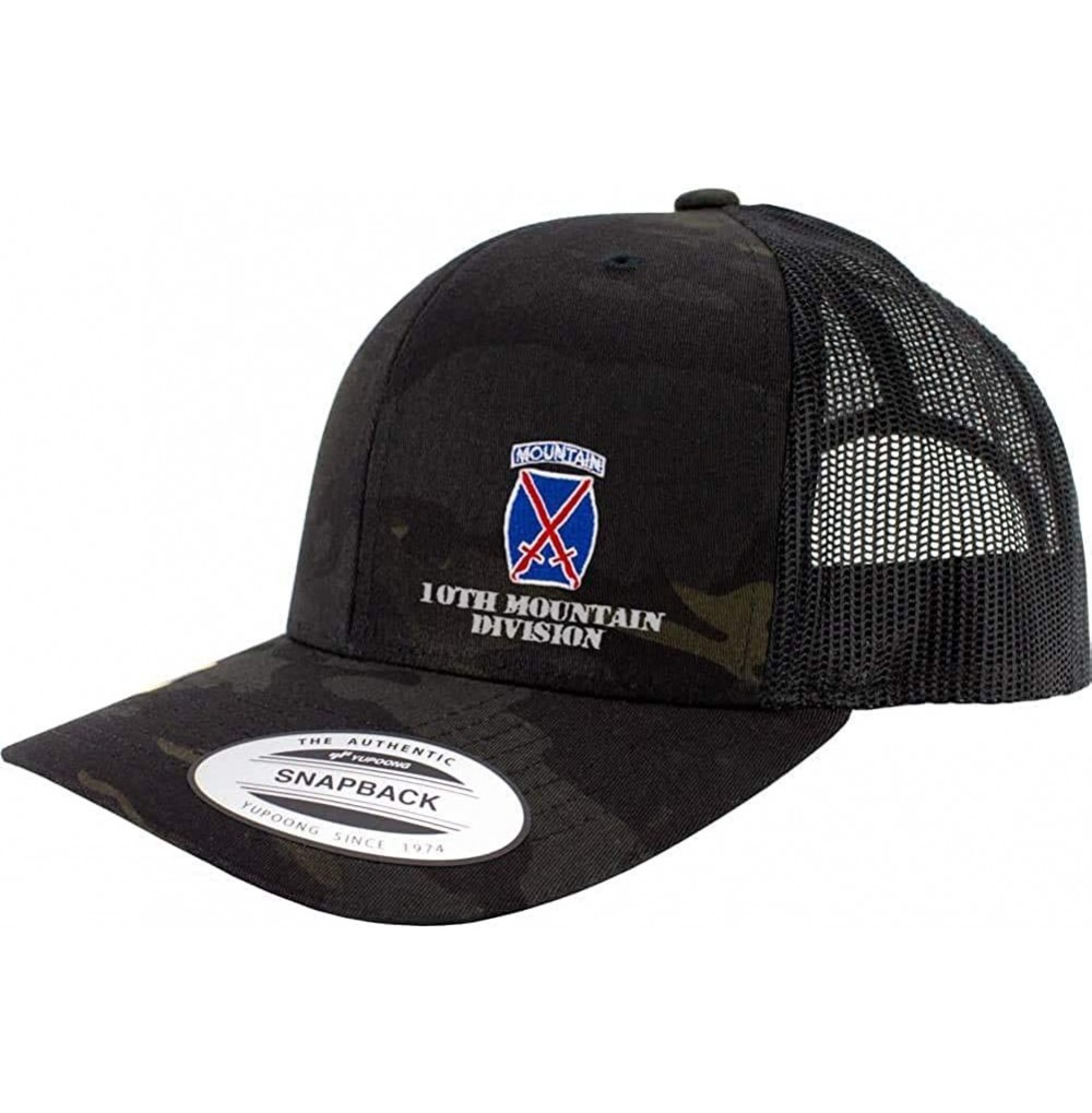 Baseball Caps Army 10th Mountain Division Full Color Trucker Hat - Black Multicam - C318RNZW08U