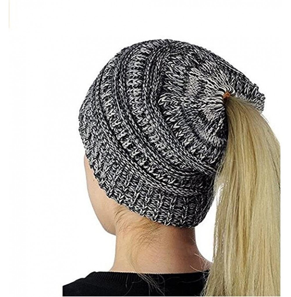 Skullies & Beanies Womens Winter Hats Warm Knitted Horsetail Lady Wool hat - 1 - CH1898YAU9O