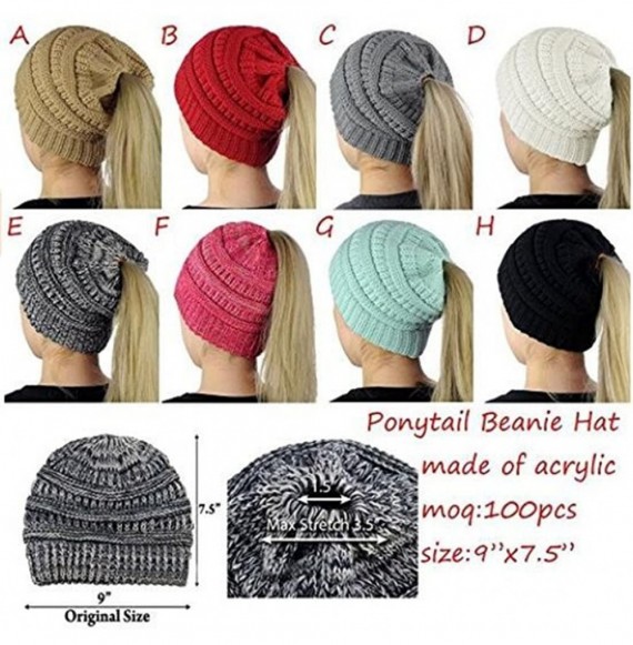 Skullies & Beanies Womens Winter Hats Warm Knitted Horsetail Lady Wool hat - 1 - CH1898YAU9O