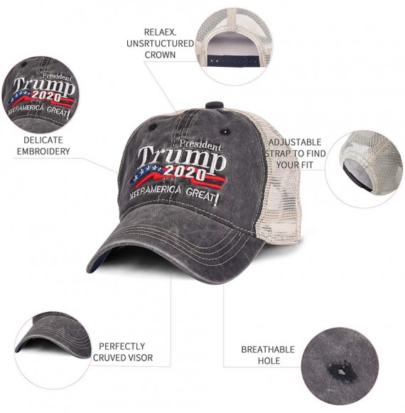 Baseball Caps Donald Trump 2020 Hat Keep America Great Embroidered MAGA USA Adjustable Baseball Cap - A-1-grey - CE18T4QTOR5