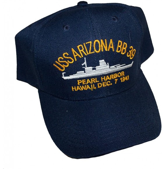 Baseball Caps Embroidered USS Arizona Battle Ship- Pearl Harbor Hawaii- Dec. 7 1941 Cap Hats - Navy - CR116MN1EG5