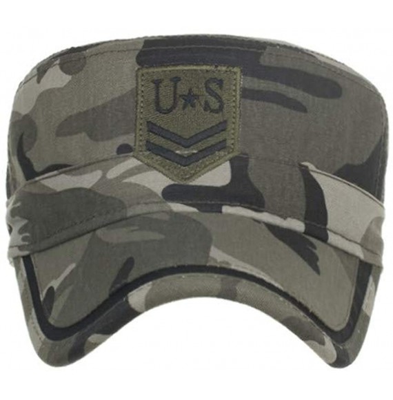 Newsboy Caps Women Men Washed Cotton Cadet Army Cap Basic Cap Military Style Hat Flat Top Cap Baseball Cap - Camouflage 2 - C...