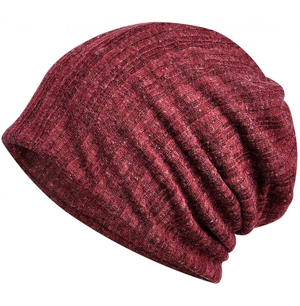 Skullies & Beanies Women's Chemo Hat Beanie Scarf Liner for Turban Hat Headwear for Cancer - Wine Red - CH18HHY04O9