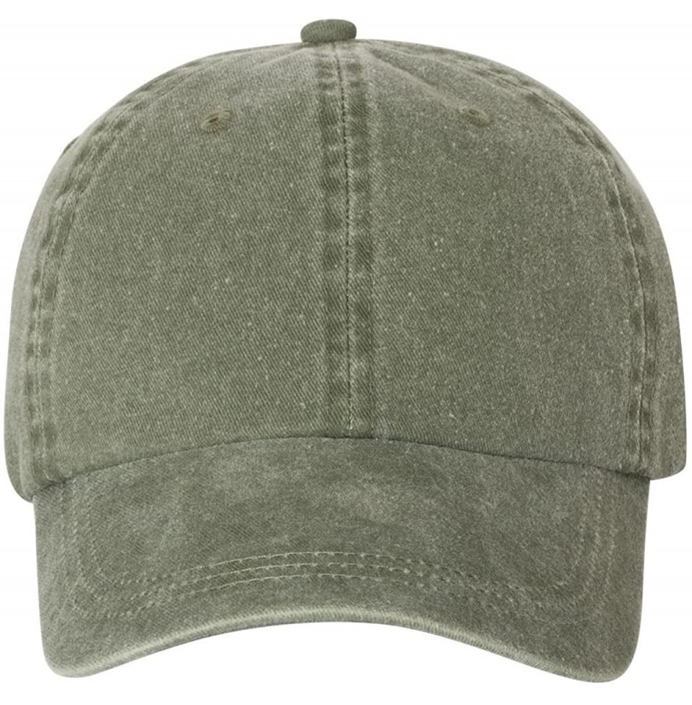 Baseball Caps Pigment Dyed Cotton Twill Cap - Olive - CM1889Q367S