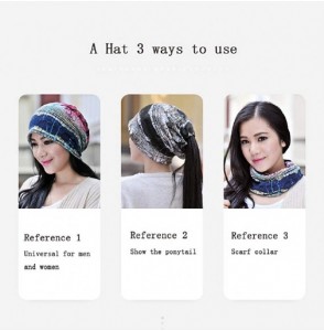 Skullies & Beanies Cotton Fashion Beanies Chemo Caps Cancer Headwear Skull Cap Knitted hat Scarf for Women - 4pack-j - CA18SW...