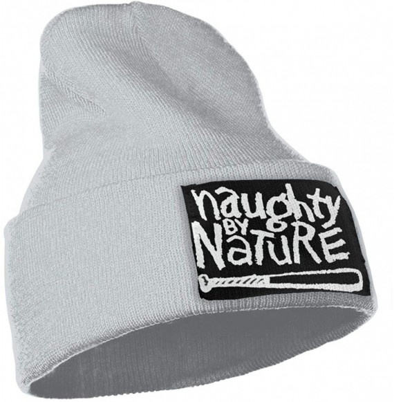 Skullies & Beanies Naughty by Nature Skull Beanie Hats Hip Hop Knit Cuffless Beanie Hat for Mens & Womens - Gray - CB18A6AA8S4