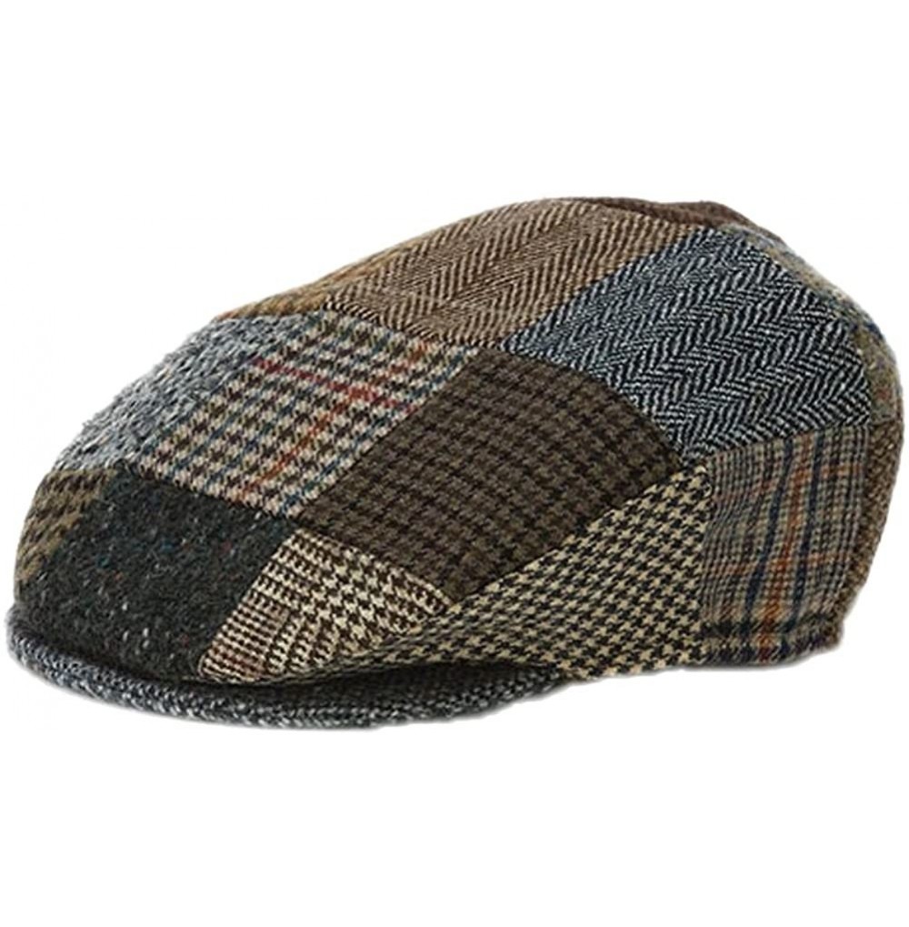 Newsboy Caps Men's Donegal Tweed Vintage Cap - Patchwork Toning - CJ11REII7ML