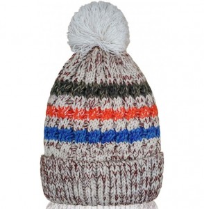 Skullies & Beanies Women's Winter Beanie Warm Fleece Lining - Thick Slouchy Cable Knit Skull Hat Ski Cap - Ht-cream - CF18L9G...