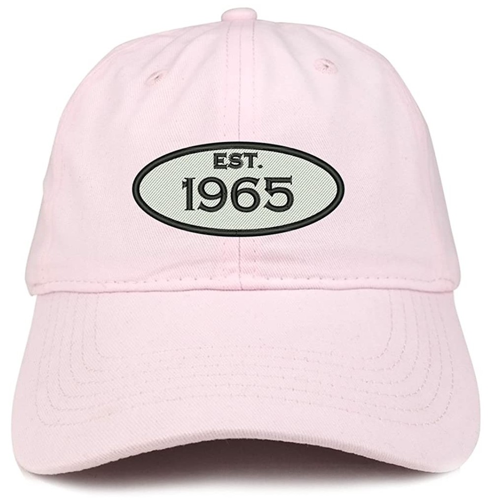Baseball Caps Established 1965 Embroidered 55th Birthday Gift Soft Crown Cotton Cap - Light Pink - CB180L8H4OR