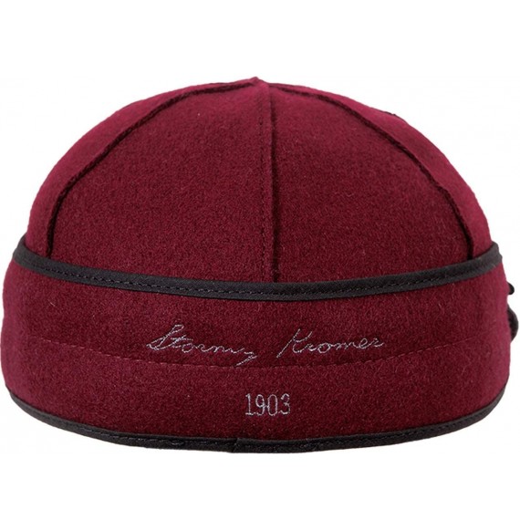 Baseball Caps Petal Pusher Cap - Decorative Wool Hat with Earflap - Olive/Raspberry/Rust/Eggplant - CM18ZO5XH2G