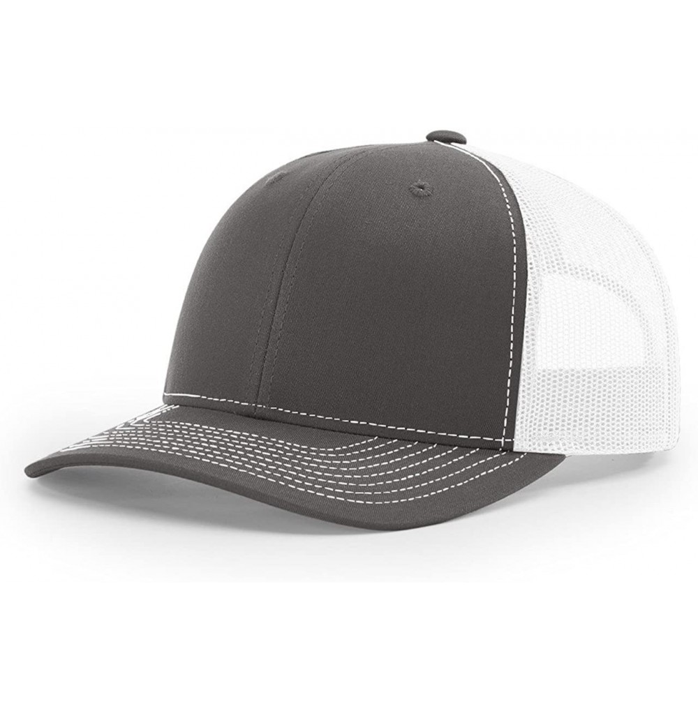 Baseball Caps Charcoal/White 112 Mesh Back Trucker Cap Snapback Hat - CL12E6DP94P