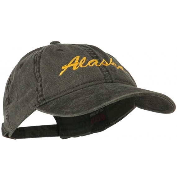 Baseball Caps Western State Alaska Embroidered Washed Cap - Black - CS11MJ3U0MB