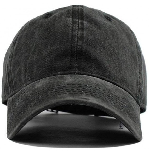 Baseball Caps WTF America Retro Adjustable Cowboy Denim Hat Unisex Hip Hop Baseball Caps - Black - CL18HK7XDUN