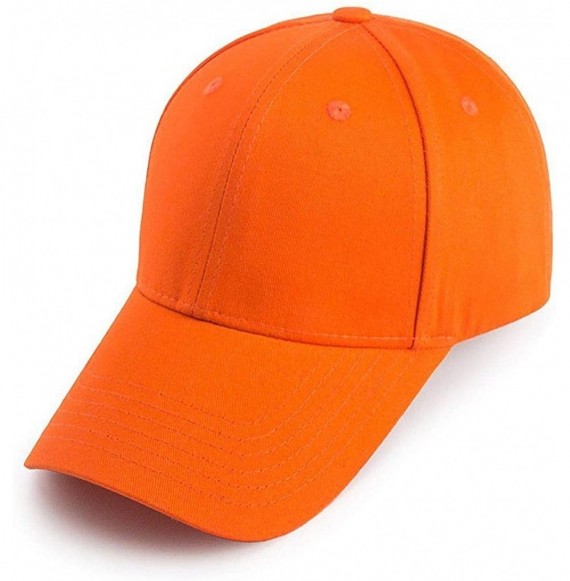 Baseball Caps Baseball Cap Men Women Cotton Dad Hat Adjustable Trucker Hat Solid Color Sports Visor Hats - Orange - CD18R30YYHG