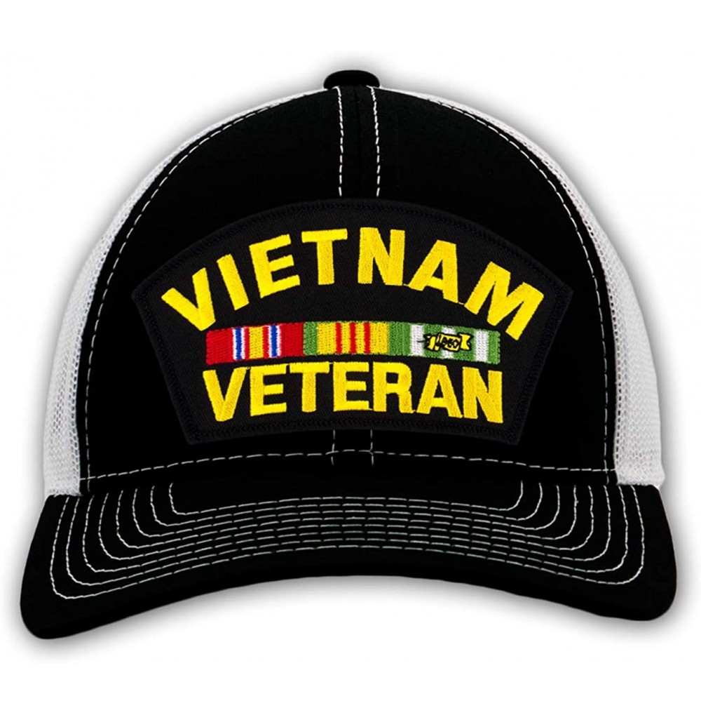 Baseball Caps Vietnam Veteran Hat/Ballcap Adjustable-Back"One Size Fits Most" - Mesh-back Black & White - CS18QGH53LA