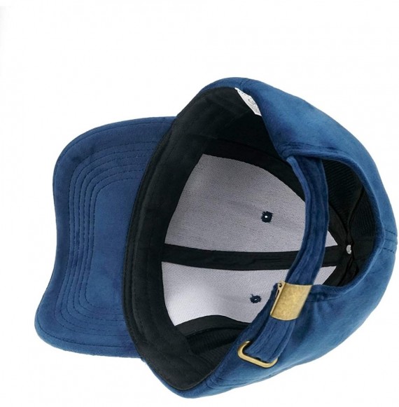 Baseball Caps Flannel Velvet Baseball Cap Winter Adjustable Ball Hats Peaked Cap - Navy - CA18HOQ03S9