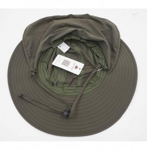 Sun Hats Mens UPF 50+ Sun Protection Cap Wide Brim Fishing Hat with Neck Flap - Army Green - C618CT0MTX7