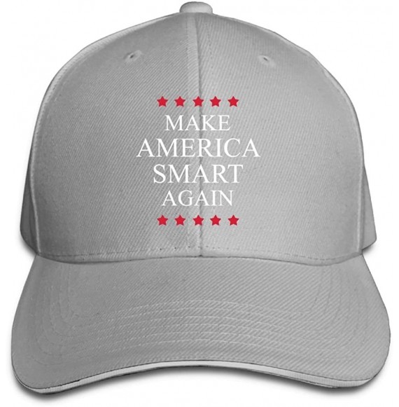 Baseball Caps Make America Smart Again Adjustable Baseball Hat Dad Hats Trucker Hat Sandwich Visor Cap - Ash - C718GL66INX