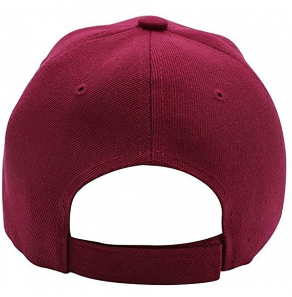 Baseball Caps Classic Cotton Adjustable Baseball Plain Cap-Custom Hip Hop Dad Trucker Snapback Hat - Baseball Burgundy - CJ17...