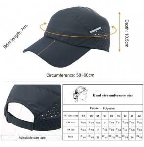 Baseball Caps Mens UPF50 Quick-Dry Baseball Cap Foldable Brim Free-Size Sun Hat Unisex - 00745_light Gray - CB18TQM8OQX