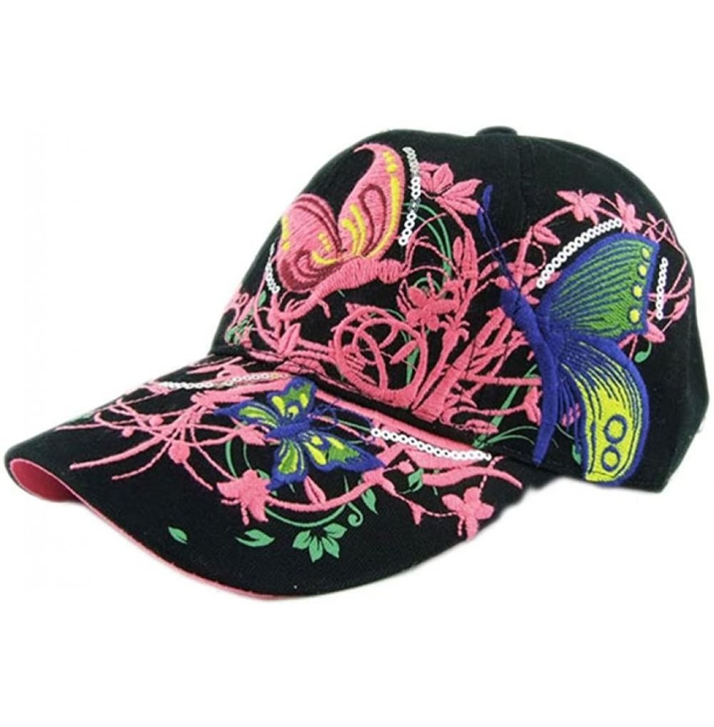 Baseball Caps Caps- 2016 Fashion Women's Embroidered Duck Tongue Hat Baseball Cap - Black - CO12DZ2XHZV