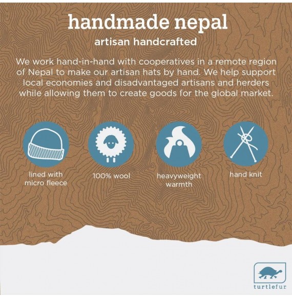 Skullies & Beanies Nepal Men's Kanan Hand Knit Wool Fleece Lined Beanie - Black - CA18IGK62UD