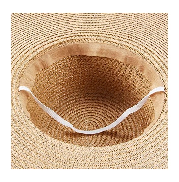 Sun Hats Women' s Summer Pure Sunshade Straw Cap Floppy Big Bow Knot Beach Sun Hat 002 - Ivory - CJ18SUIDOZH