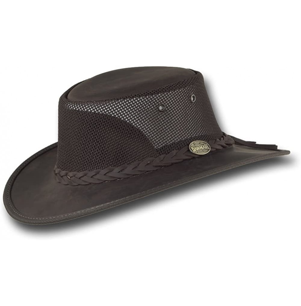 Sun Hats Foldaway Bronco Cooler Leather Hat - Item 1062 - Brown - CM17YD42ML9
