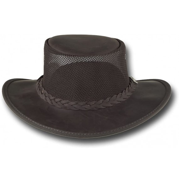 Sun Hats Foldaway Bronco Cooler Leather Hat - Item 1062 - Brown - CM17YD42ML9