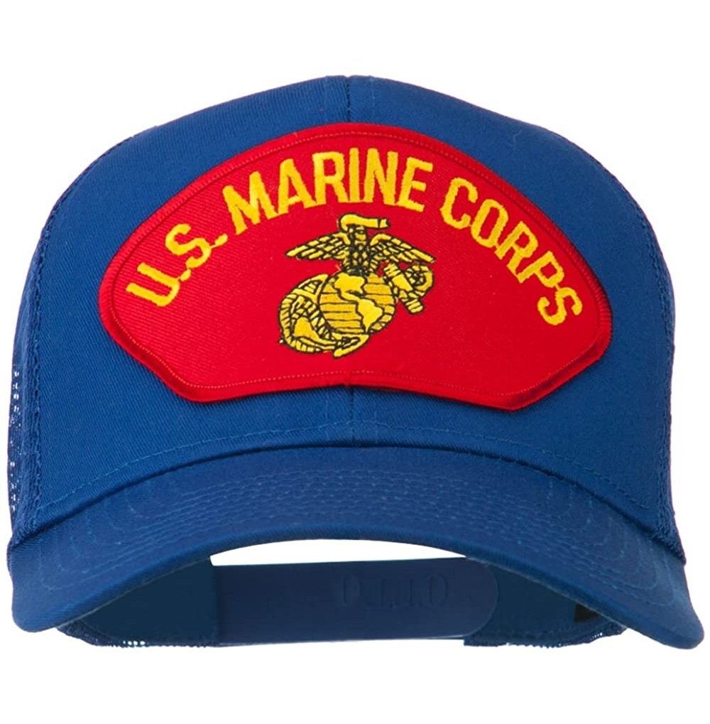 Baseball Caps US Marine Corps Fan Shape Patched Cap - Royal - C711RNP5YBR