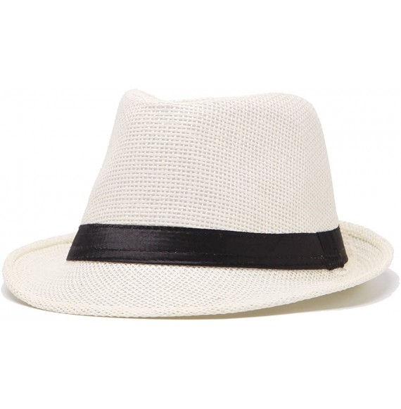 Fedoras Mens Fedora Hats for Men - Fedora Hat Panama Hat Straw Hat Trilby Hat Summer Hat (Pack of 3) - CK18CIDKOL3