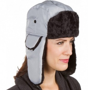 Bomber Hats Harper Unisex Faux Fur Nylon Trooper Hat - Grey - CR11FAUREBT