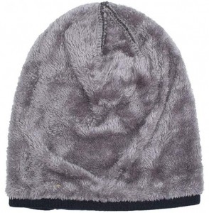 Skullies & Beanies Unisex Winter Oversized Slouch Skull Cap Beanie Large Skullcap Knit Hat with Thick Fleece Lined - Navy Blu...