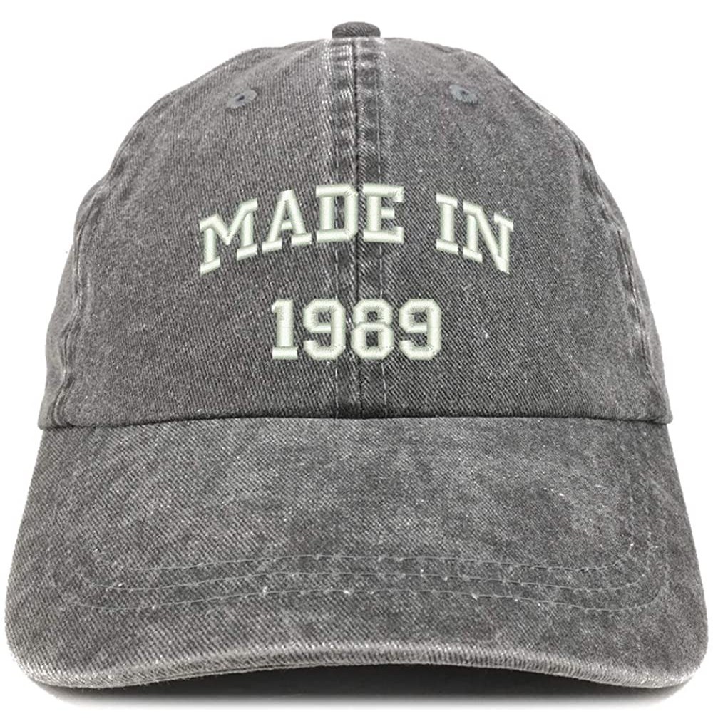 Baseball Caps Made in 1989 Text Embroidered 31st Birthday Washed Cap - Black - CS18C7IXN5O