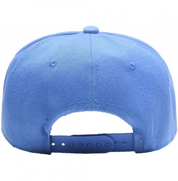Baseball Caps Hip Hop Snapback Casquette-Embroidered.Custom Flat Bill Dance Plain Baseball Dad Hats - Sky Blue - CT18HKD7I8I