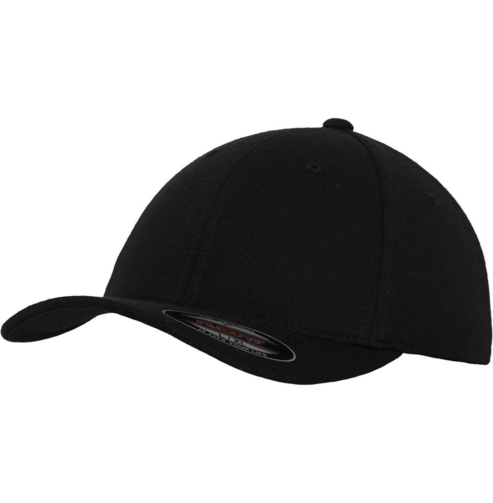 Baseball Caps Double Jersey Stretchable Baseball Cap - Black - CJ11IMXPQHL
