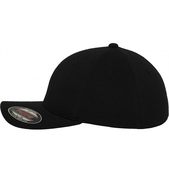 Baseball Caps Double Jersey Stretchable Baseball Cap - Black - CJ11IMXPQHL