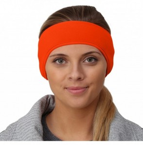 Balaclavas Women's Ponytail Headband - Fleece Earband - Winter Running Headband - Hunter Orange - CX12MYVRABA