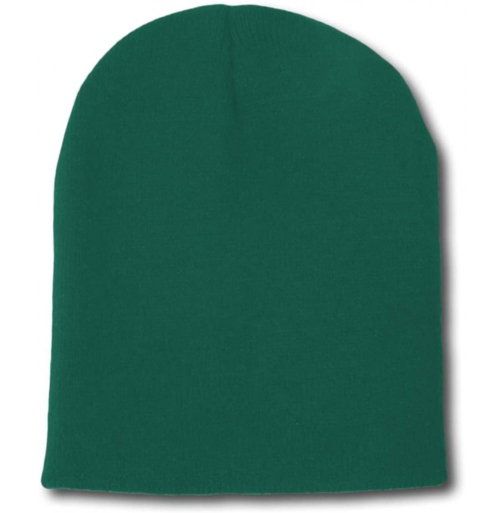 Skullies & Beanies Blank Short Beanie Cap- Available - Forest Green - CI112I1PCCH