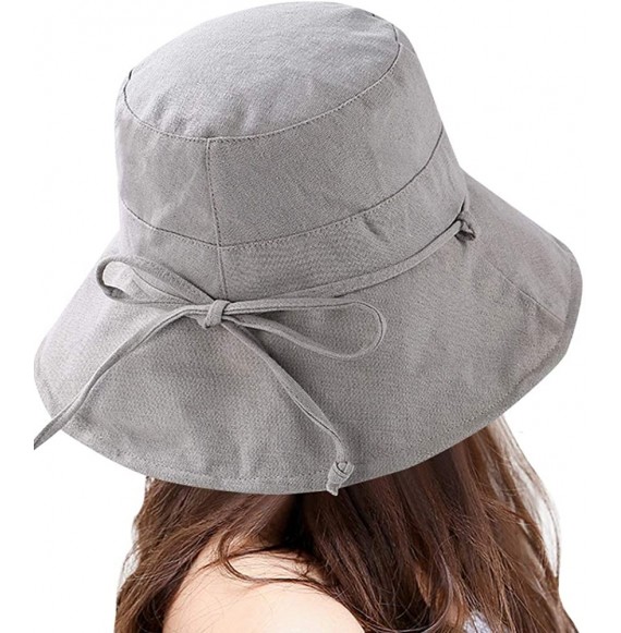 Bucket Hats Women's UV Protection Sun Bucket Beach Cap Outdoor Fisherman Bucket Hat - Light Grey - CS18OCOWE42