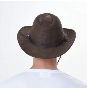 Fedoras Suede Indiana Jones Hat Outback Hat Fedora with Cord CD8858 - Brown - CV1880R233O