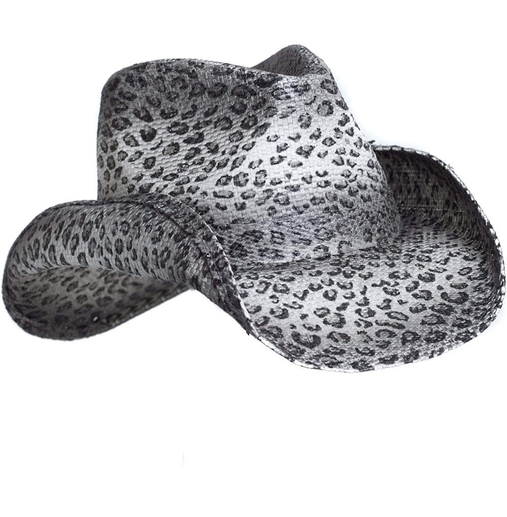 Cowboy Hats Women's Animal Instinct Gray Cheetah Cowboy Hat - Shapeable Brim - CS11NMCN5H5