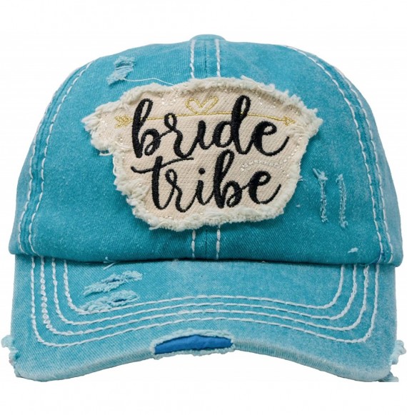 Baseball Caps Womens Bride Tribe Baseball Cap I Do Bachelorette Wedding Party Hat - Bride Tribe - Teal - CW18RNEX363