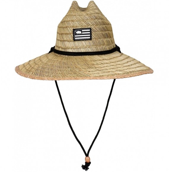 Sun Hats Classic Summer Protective Lifeguard Natural Straw Beach Sun Hat - Sw3670r - CR18DYOUTIT