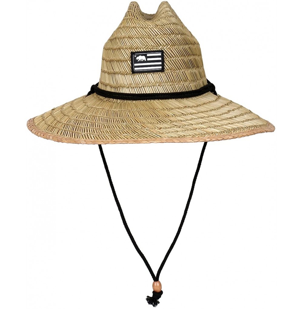 Sun Hats Classic Summer Protective Lifeguard Natural Straw Beach Sun Hat - Sw3670r - CR18DYOUTIT